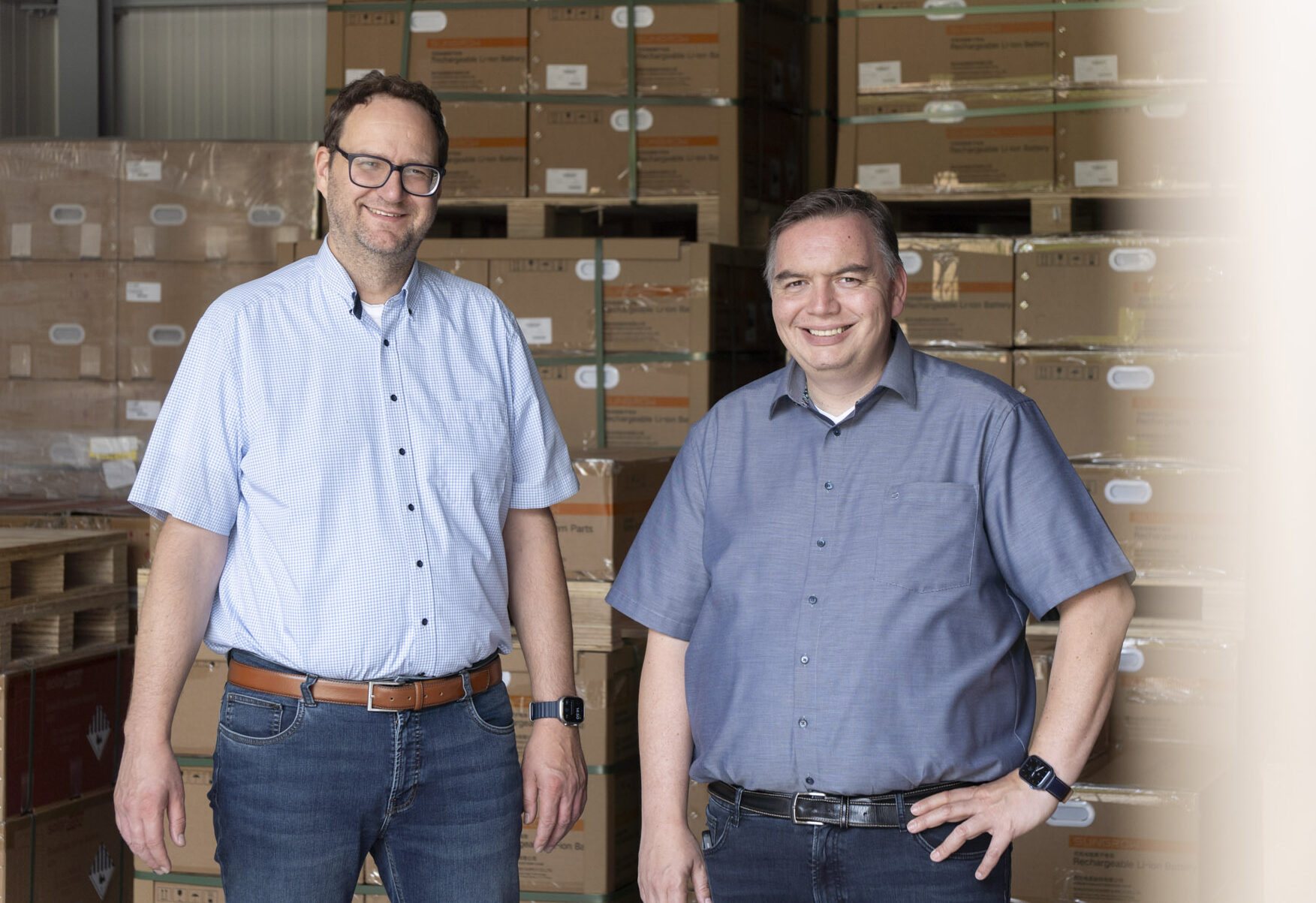 Andre Stracke und Marcel Karthaus im Lager Andre Stracke und Marcel Karthaus